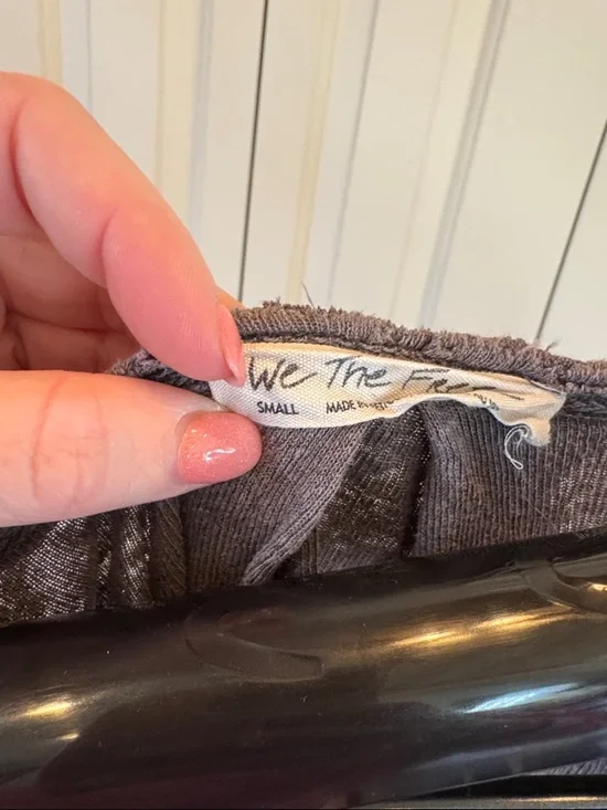 We The Free Free People Washed Henley Tee - Charcoal Gray - Picture 6 of 9